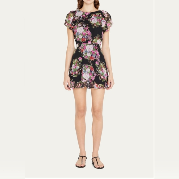 Loveshackfancy Garner Frill-Sleeve Floral Mini Dress, size 6 - Picture 2 of 13